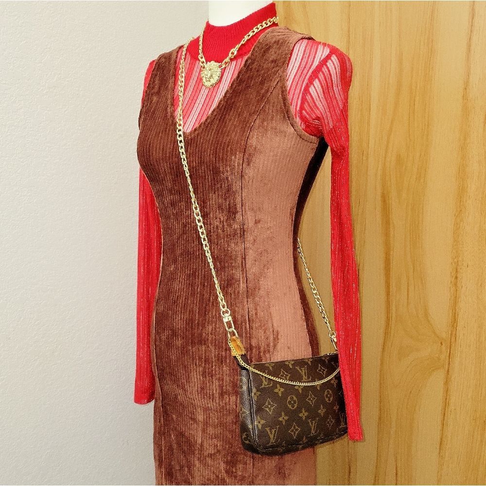 LOUIS VUITTON Brown Monogram Leather POCHETTE Bag - Picture 12 of 14